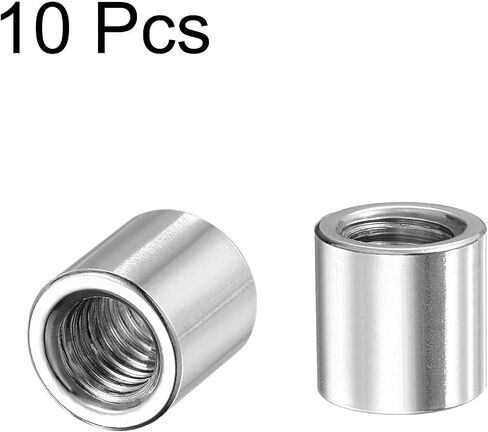 uxcell Round Weld Nuts, M6 x 10mm x 17mm Weld On Bung Female Nut Threaded - 201 Stainless Steel Insert Weldable 10pcs in Saudi Arabia