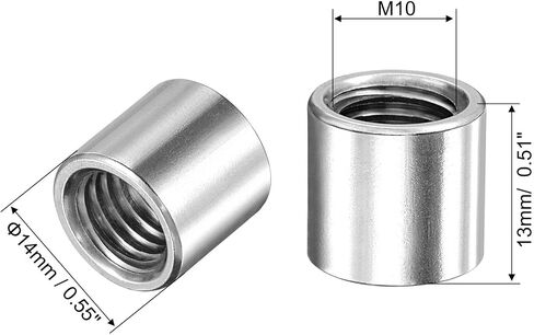 uxcell Round Weld Nuts, M6 x 10mm x 17mm Weld On Bung Female Nut Threaded - 201 Stainless Steel Insert Weldable 10pcs in Saudi Arabia