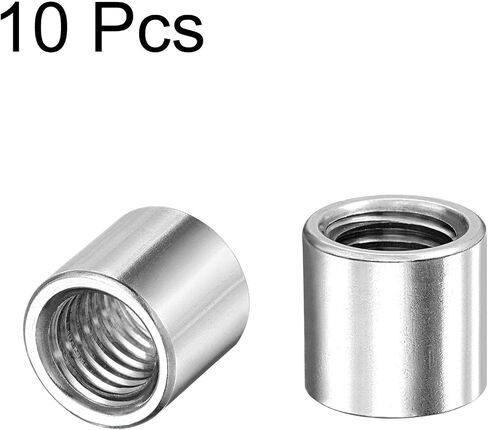 uxcell Round Weld Nuts, M6 x 10mm x 17mm Weld On Bung Female Nut Threaded - 201 Stainless Steel Insert Weldable 10pcs in Saudi Arabia