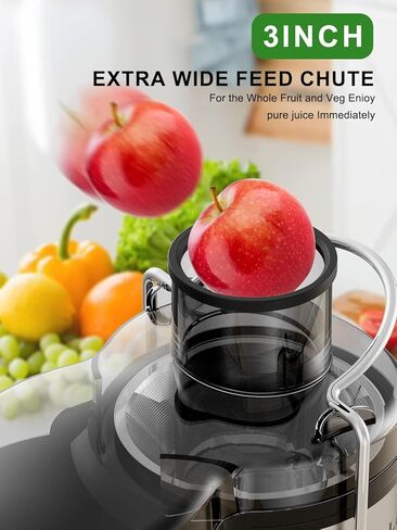 Juicer Machine, 500W Juicer with 3 Inch Wide Mouth 2 Speed Setting, Centrifugal Juicer for Fruit And Vegetables Juice Extractor Easy to Clean, BPA Free in Kuwait