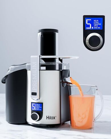 Centrifugal Juicer,1100w LCD Monitor with 3" Feed Chute,Juice Extractor Machine, 5-speed Juice Processor Fruit and Vegetable,Stainless Steel Power Juicer,Easy Clean,Bpa Free (Red) in Saudi Arabia