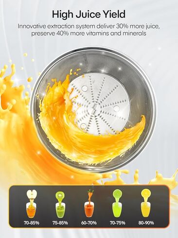 آلات عصارة، الجيل الجديد من آلات عصارة الخضار والفواكه سهلة التنظيف، عصارة طرد مركزي مدمجة بفم عريض 3 بوصات ومضادة للتنقيط، سرعات مزدوجة، وصفة وفرشاة، 400 وات in Kuwait