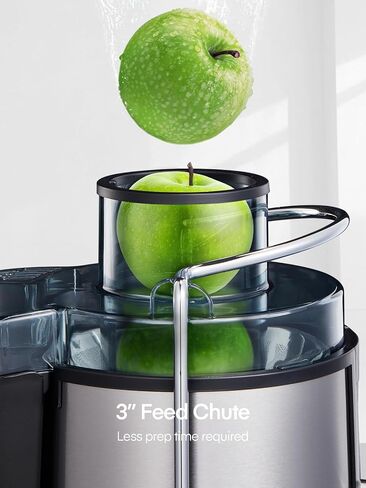 آلات عصارة، الجيل الجديد من آلات عصارة الخضار والفواكه سهلة التنظيف، عصارة طرد مركزي مدمجة بفم عريض 3 بوصات ومضادة للتنقيط، سرعات مزدوجة، وصفة وفرشاة، 400 وات in Kuwait