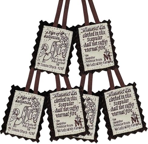 Scapulars Catholic, Brown Scapular Of Our Lady Of Mount Carmel, Escapularios Catolicos Scapular Catholic Necklaces Gift, Escapulario De La Virgen Del Carmen, Mexican Folk Art Decor for Home Wall in Kuwait