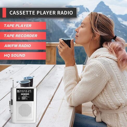 مشغل مسجل كاسيت Walkman عتيق محمول AM FM، مشغل شريط قديم مدمج مع مكبر صوت كبير، مقبس سماعة الأذن، مشبك حزام قابل للإزالة، مدعوم ببطارية DC أو AA للسفر والمنزل in Kuwait