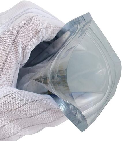 100PCS ESD Shielding Bag Open Top Anti-Static Ziplock Resealable Bag (80 X 120mm / 3.15 X 4.72 inches) Antistatic Label for Motherboard LCD Screen HDD SSD Electronic (Open Top & Non-Printing) in Saudi Arabia