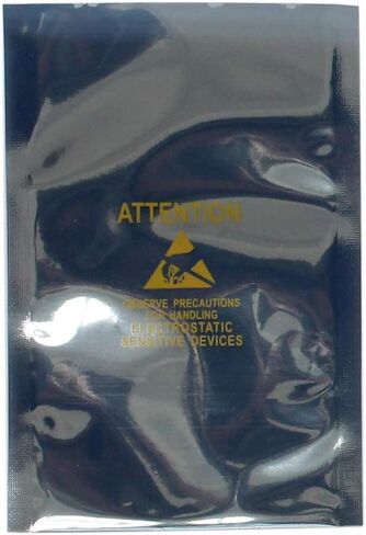 100PCS ESD Shielding Bag Open Top Anti-Static Ziplock Resealable Bag (80 X 120mm / 3.15 X 4.72 inches) Antistatic Label for Motherboard LCD Screen HDD SSD Electronic (Open Top & Non-Printing) in Saudi Arabia
