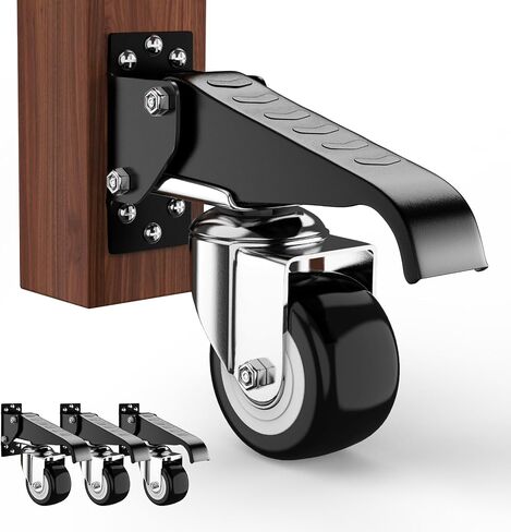 Workbench Stepdown Caster, 600 Lbs Casters Wheels Set of 4 Durable Heavy Duty Steel, 2.5" All Steel Construction Urethane Wheel with Screws & Screwdriver in Saudi Arabia