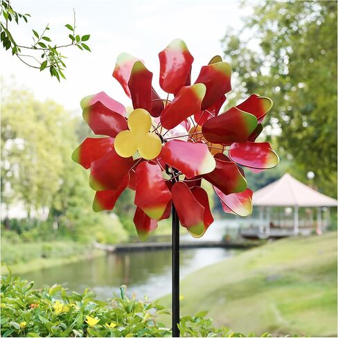 دوارات الرياح الشمسية للحديقة - منحوتات رياح معدنية حركية كبيرة مقاس 88 بوصة ودوارات مع ضوء شمسي، ديكور فني للفناء الربيعي للرياح الخارجية للحديقة والفناء والباب الأمامي in Kuwait