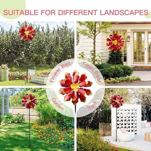 دوارات الرياح الشمسية للحديقة - منحوتات رياح معدنية حركية كبيرة مقاس 88 بوصة ودوارات مع ضوء شمسي، ديكور فني للفناء الربيعي للرياح الخارجية للحديقة والفناء والباب الأمامي in Kuwait