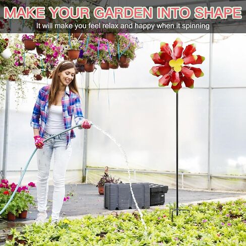 دوارات الرياح الشمسية للحديقة - منحوتات رياح معدنية حركية كبيرة مقاس 88 بوصة ودوارات مع ضوء شمسي، ديكور فني للفناء الربيعي للرياح الخارجية للحديقة والفناء والباب الأمامي in Kuwait