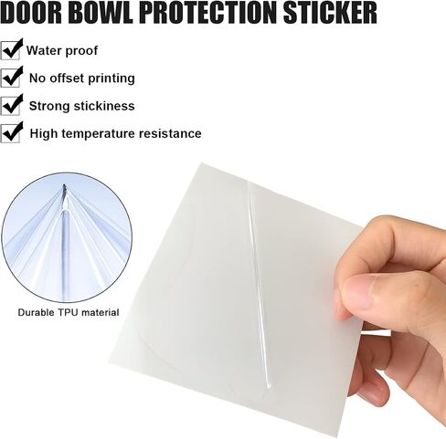 4PCS Car Door Handle Cup Stickers, Carbon Fiber Scratch Auto Door Protective Film, Non-Marking Car Door Bowl Protector, Door Handle Paint Cover Guard Universal for Most Cars, SUV, Van (Black) in Saudi Arabia