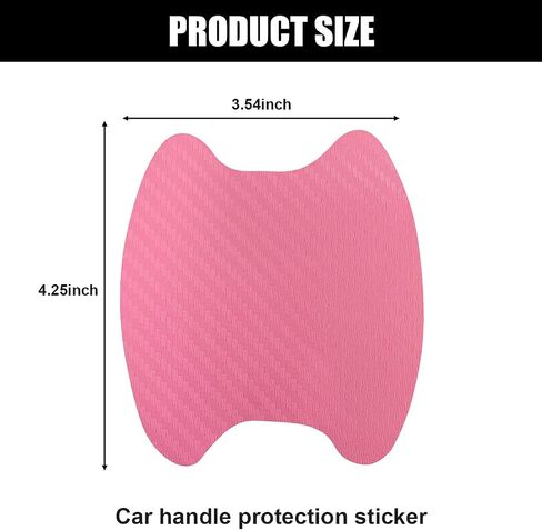 4PCS Car Door Handle Cup Stickers, Carbon Fiber Scratch Auto Door Protective Film, Non-Marking Car Door Bowl Protector, Door Handle Paint Cover Guard Universal for Most Cars, SUV, Van (Black) in Saudi Arabia