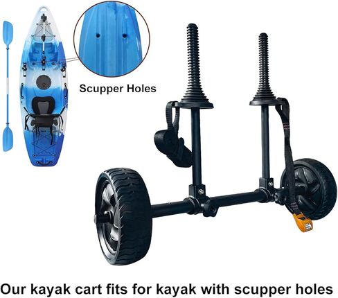 عربة حاملة زورق كاياك مع حزام بطول 10 أقدام وإطارات قابلة للنفخ لنقل قوارب الكاياك ولوح التجديف وSUP والزورق in Kuwait