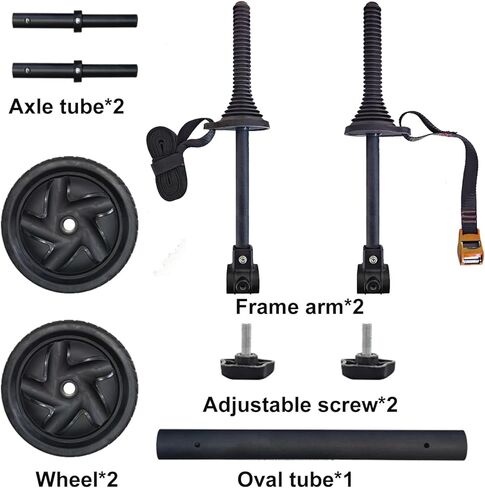 عربة حاملة زورق كاياك مع حزام بطول 10 أقدام وإطارات قابلة للنفخ لنقل قوارب الكاياك ولوح التجديف وSUP والزورق in Kuwait