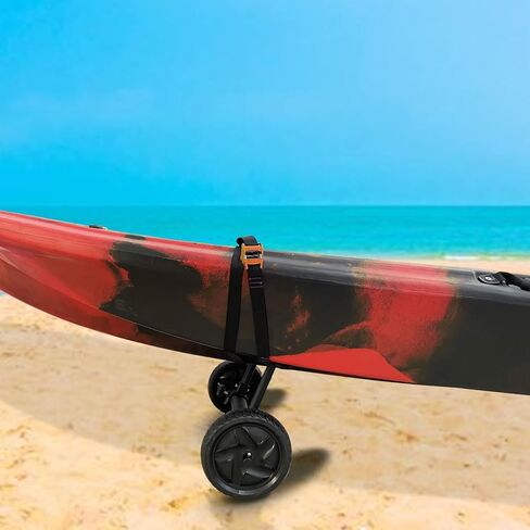 عربة حاملة زورق كاياك مع حزام بطول 10 أقدام وإطارات قابلة للنفخ لنقل قوارب الكاياك ولوح التجديف وSUP والزورق in Kuwait