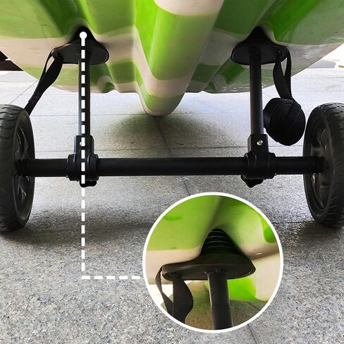 عربة حاملة زورق كاياك مع حزام بطول 10 أقدام وإطارات قابلة للنفخ لنقل قوارب الكاياك ولوح التجديف وSUP والزورق in Kuwait