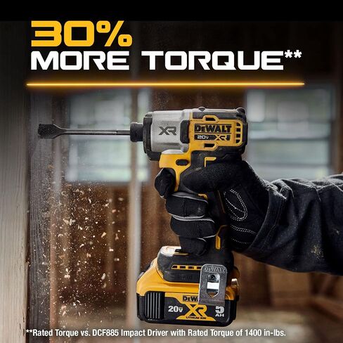 مجموعة أدوات التشغيل اللاسلكية DEWALT 20V MAX* XR، بدون فرشاة، 1/4 بوصة، 3 سرعات، بطاريتان (DCF887D2) in Saudi Arabia