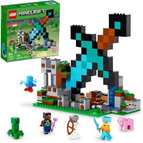 Lego Minecraft The Sword Outpost 21244 Building Toys - يضم شخصيات زاحف ، محارب ، خنزير ، وكيكل عظمي ، لعبة مستوحاة من اللعبة لمغامرات ممتعة ولعب ، هدايا للأطفال ، الأولاد ، الفتيات من 8+ in Kuwait