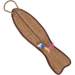 Garneck Hanging Cat Scratcher for Door Knobs - Fish Shaped Sisal Cat Scratch Pad - Ideal for Indoor Pet Promotes Healthy Clawing and Play 20.83X5.23 inch Random Colors in Kuwait