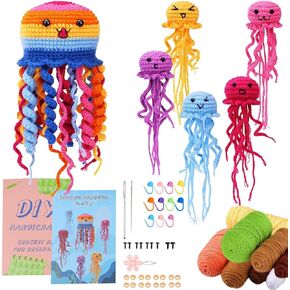 Kyeeadiy Crochet Kit للمبتدئين ، مجموعات بداية الكروشيه ، كوستر زهرة حياكة الكروشيه مع دروس فيديو خطوة بخطوة ، مجموعة الكروشيه كاملة لزخارف البالغين in Kuwait
