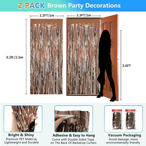 2 Pack Foil Curtain Backdrop Curtains Silver Tinsel Door Streamers Birthday Party Decorations Photo Booth Props for Disco Party Graduation Wedding Baby Shower Bachelorette Christmas Gender Reveal in Saudi Arabia
