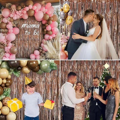 2 Pack Foil Curtain Backdrop Curtains Silver Tinsel Door Streamers Birthday Party Decorations Photo Booth Props for Disco Party Graduation Wedding Baby Shower Bachelorette Christmas Gender Reveal in Saudi Arabia