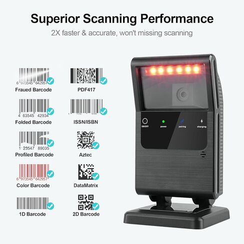 OBZ 1D 2D سطح المكتب SCANNER SCANNER ، QR Barcode Reader USB ماسح ضوئي السلك in Kuwait