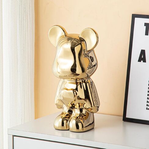 Yundu Ceramic Piggy Bank for Kids and Adults - Coin Bank for Girls and Boys - Gold Love Bear Decoration - Modern Décor, Hypebeast Room Décor - Gifts for Birthdays in Kuwait