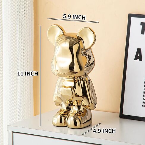 Yundu Ceramic Piggy Bank for Kids and Adults - Coin Bank for Girls and Boys - Gold Love Bear Decoration - Modern Décor, Hypebeast Room Décor - Gifts for Birthdays in Kuwait