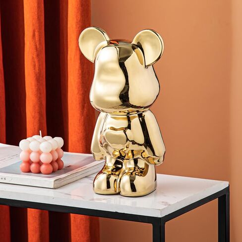 Yundu Ceramic Piggy Bank for Kids and Adults - Coin Bank for Girls and Boys - Gold Love Bear Decoration - Modern Décor, Hypebeast Room Décor - Gifts for Birthdays in Kuwait