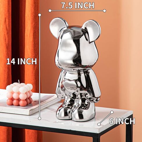 Yundu Ceramic Piggy Bank for Kids and Adults - Coin Bank for Girls and Boys - Gold Love Bear Decoration - Modern Décor, Hypebeast Room Décor - Gifts for Birthdays in Kuwait