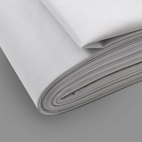 نسيج تعتيم عريض 110 بوصة من الفناء - 2 ياردة مسبقة (72 "× 110") مواد بطانة الستائر ، نسيج أبيض ثلاثي الطبقة متميز للستائر ، بطانات الأقمشة ومشاريع DIY in Kuwait