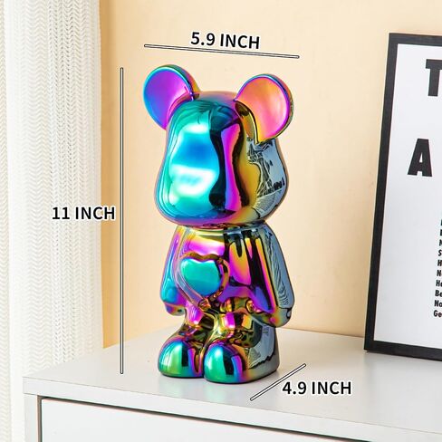 Yundu Ceramic Piggy Bank for Kids and Adults - Coin Bank for Girls and Boys - Gold Love Bear Decoration - Modern Décor, Hypebeast Room Décor - Gifts for Birthdays in Kuwait