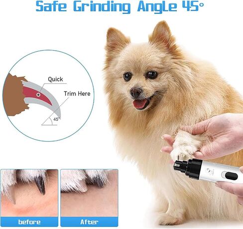 Silent Groom Pro Nail Grinder & Trimmer for Dogs ، Thaight و Low Vibration Pet Grooming Tool للكلاب الصغيرة والكبيرة - Clipper Safe Paws مع LED Light for Professional Home Grooming (1pcs) in Kuwait