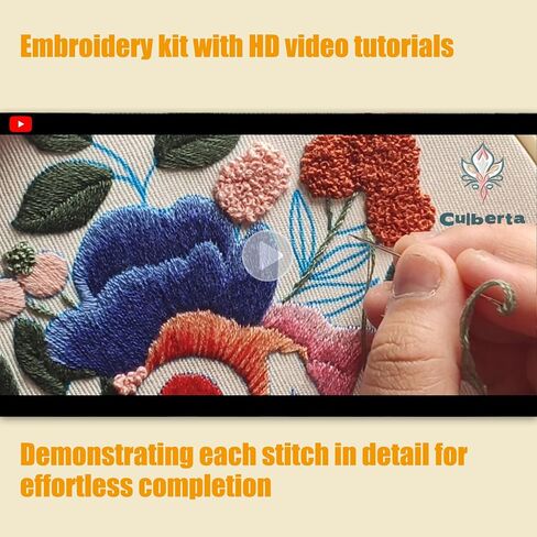 Culberta Embroidery Kit for Beginners, Cross Stitch Kits for Adults with Punch Needle kit, Hoop, & Step by Step HD Video Tutorials, Starfish Handmade DIY Art Supplies for Gifts in Saudi Arabia
