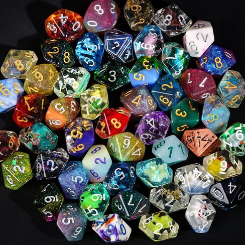 10 Pack D10 Polyhedral Dice Set ، Random Color 10 Side DND Dice for RPG Gloy Games Games Games in Kuwait