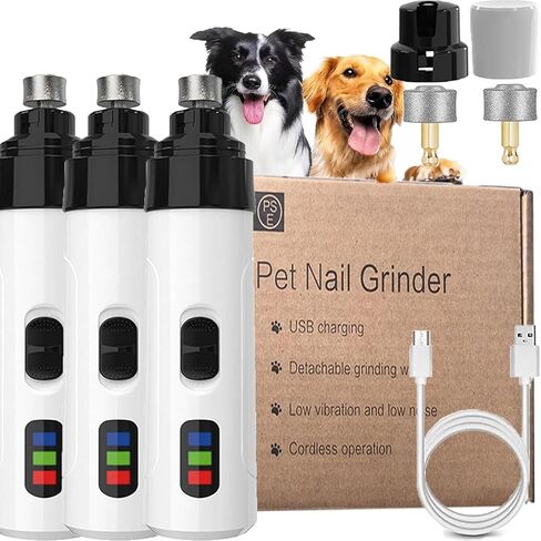 Silent Groom Pro Nail Grinder & Trimmer for Dogs ، Thaight و Low Vibration Pet Grooming Tool للكلاب الصغيرة والكبيرة - Clipper Safe Paws مع LED Light for Professional Home Grooming (1pcs) in Kuwait