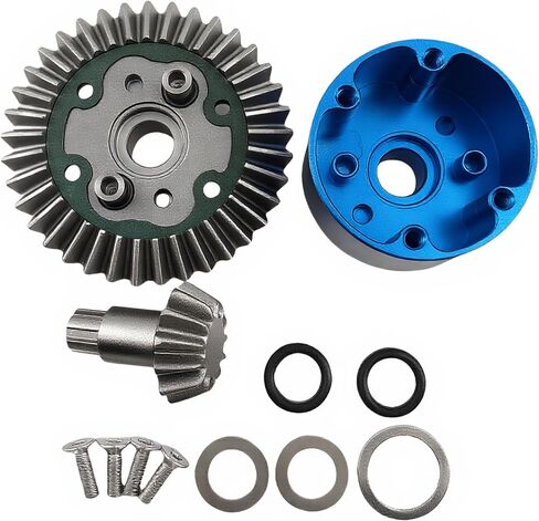 Steel Differential Gear Set, 37T Main Gear & 13T Input Gear for Arrma 1/10 Big Rock, Granite, Vorteks, Senton 3S BLX, Kraton/Outcast 4S BLX, 1/8 Typhon/Infraction 3S, Replaces AR310872 (Red) in Saudi Arabia