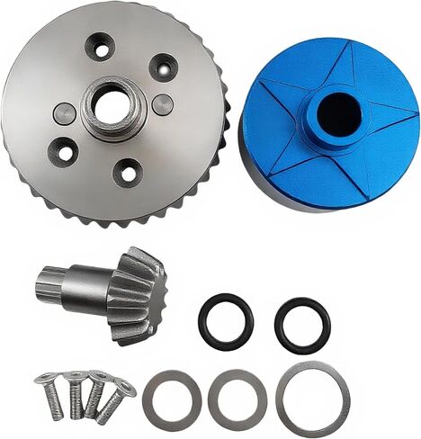 Steel Differential Gear Set, 37T Main Gear & 13T Input Gear for Arrma 1/10 Big Rock, Granite, Vorteks, Senton 3S BLX, Kraton/Outcast 4S BLX, 1/8 Typhon/Infraction 3S, Replaces AR310872 (Red) in Saudi Arabia