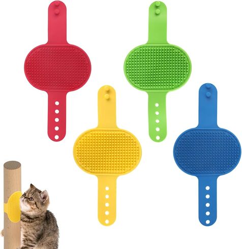 4 مساءً فرشاة Cat Self Groomer ، Silicone Cat Face Granter Corner Brush قابلة للتعديل تدليك الشعر بأمهات من 2.09-2.76in in Kuwait