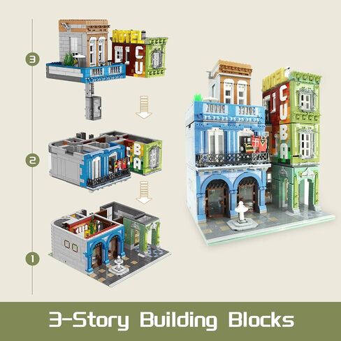 ZenithFlow Street View Building Blocks Kit, Gem Store Mini Blocks Construction Toys European Architecture Model House Store Building Set, Idea Gifts Home Decoration Collection for Adults 3115 PCS in Saudi Arabia