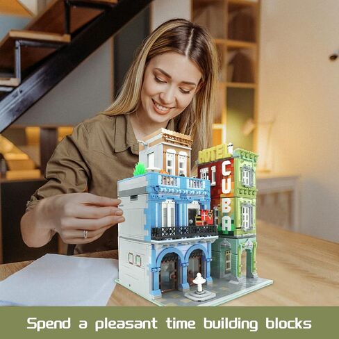 ZenithFlow Street View Building Blocks Kit, Gem Store Mini Blocks Construction Toys European Architecture Model House Store Building Set, Idea Gifts Home Decoration Collection for Adults 3115 PCS in Saudi Arabia