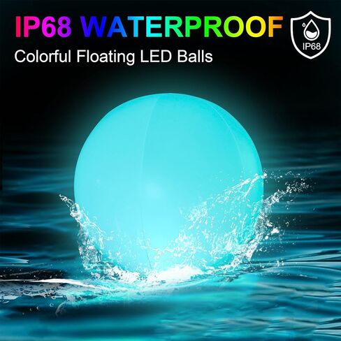 Pool Toys,LED Beach Ball with Remote Control,12" Inflatable Beach Balls with 16 Colors Lights and 4 Light Modes. in Saudi Arabia