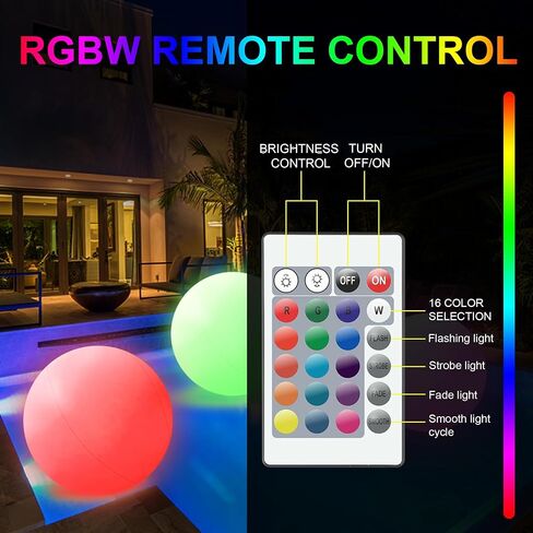 Pool Toys,LED Beach Ball with Remote Control,12" Inflatable Beach Balls with 16 Colors Lights and 4 Light Modes. in Saudi Arabia