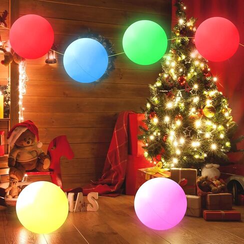 Pool Toys,LED Beach Ball with Remote Control,12" Inflatable Beach Balls with 16 Colors Lights and 4 Light Modes. in Saudi Arabia
