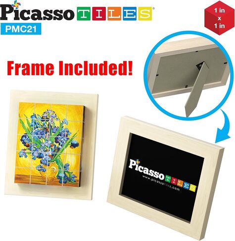 PicassoTiles 1" Magnetic Puzzle Building Cubes Blocks of Popular World Famous Art Paintings with Free Frame, Educational STEAM Toys for 3+ Year Old Boys Girls Toddlers Or Preschool Age Children PMC21 in Saudi Arabia