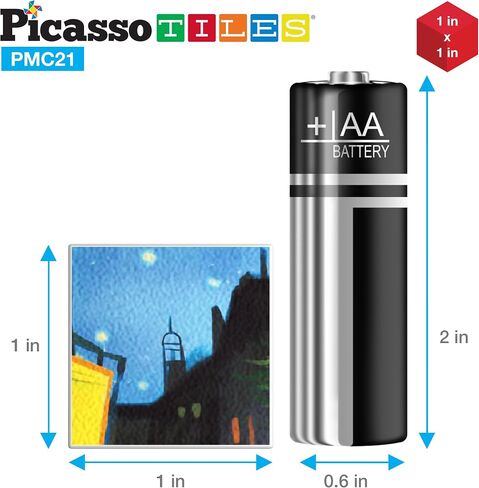 PicassoTiles 1" Magnetic Puzzle Building Cubes Blocks of Popular World Famous Art Paintings with Free Frame, Educational STEAM Toys for 3+ Year Old Boys Girls Toddlers Or Preschool Age Children PMC21 in Saudi Arabia