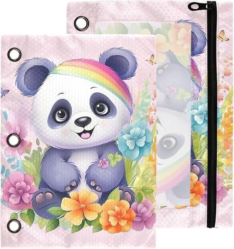Labrador Pencil Pouches for 3 Ring Binder,2 Pack 3 Ring Binder Pencil Case With Zipper Reinforced Grommets,Pencil Bags for Office Organizers in Saudi Arabia