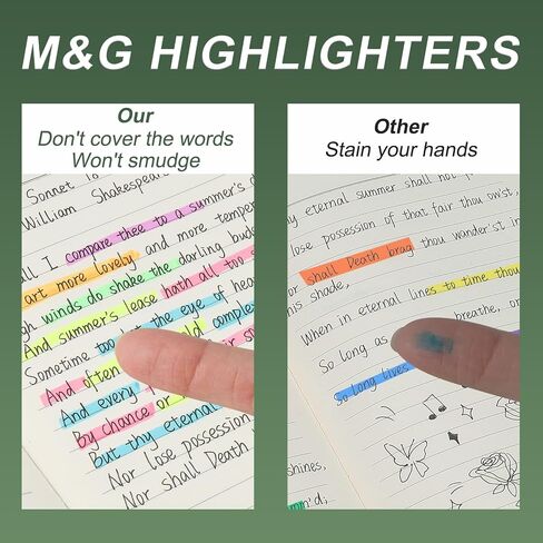 M&G Blue Highlighter ، 12 حزمة من Lighters Highlighters No Bleeds Highliters Pens Neon Shicay Clean Clean Hightlement in Kuwait
